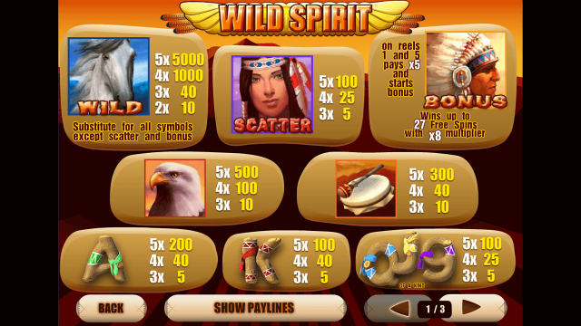 Игровой интерфейс Wild Spirit 1