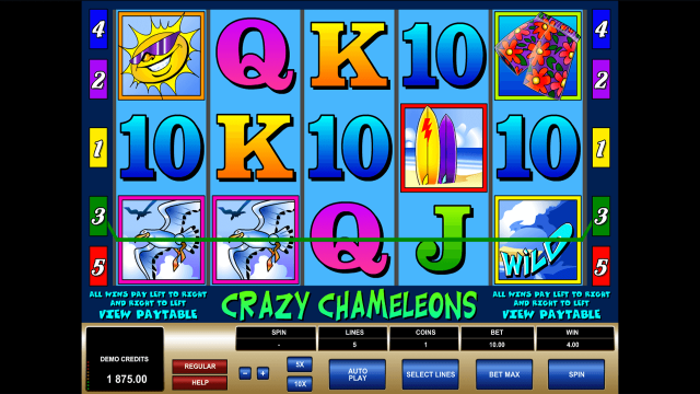 Характеристики слота Crazy Chameleons 10